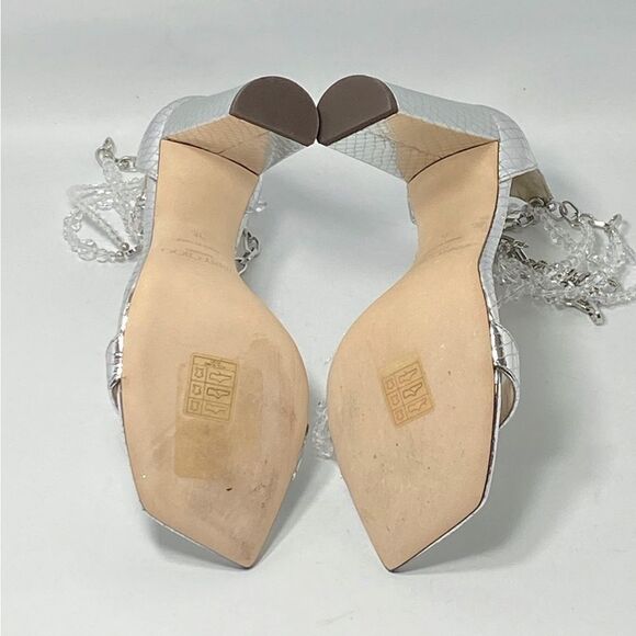 Jimmy Choo Neena Croc-Embossed Metallic Leather Embellished Sandals size 36 - Picture 11 of 12